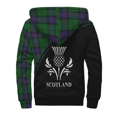 Armstrong Tartan Sherpa Hoodie with Family Crest Curve Style