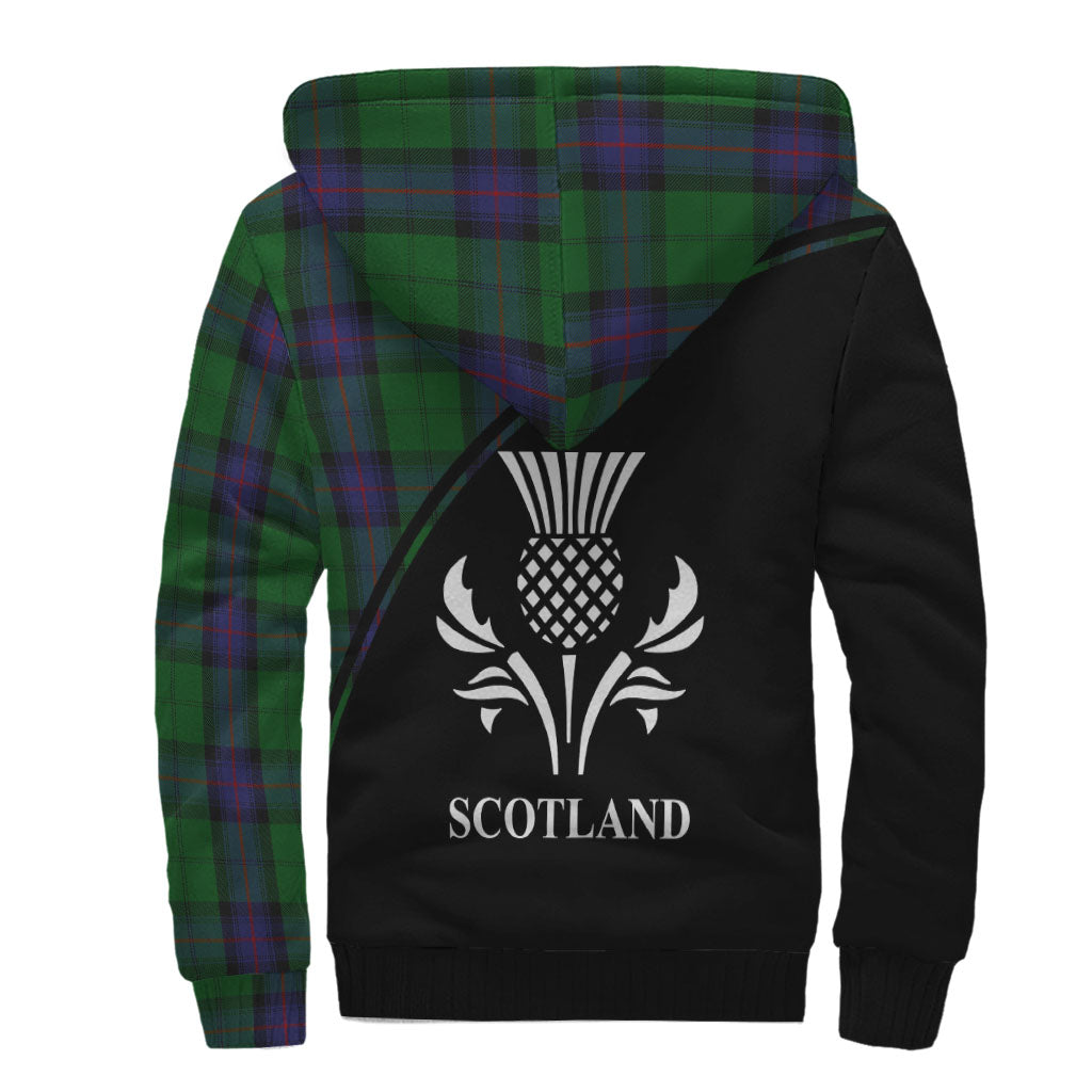 Armstrong Tartan Sherpa Hoodie with Family Crest Curve Style - Tartanvibesclothing