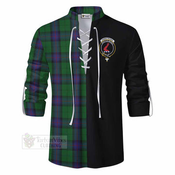 Tartan Vibes Clothing Armstrong Tartan Ghillie Kilt Shirt with Family Crest and Half Of Me Style