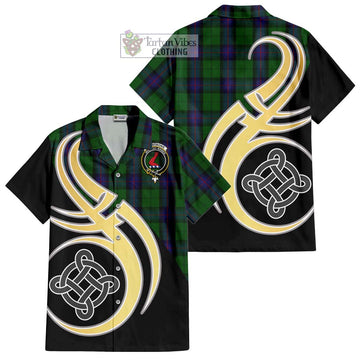 Armstrong Tartan Hawaiian Shirt with Family Crest and Celtic Symbol Style