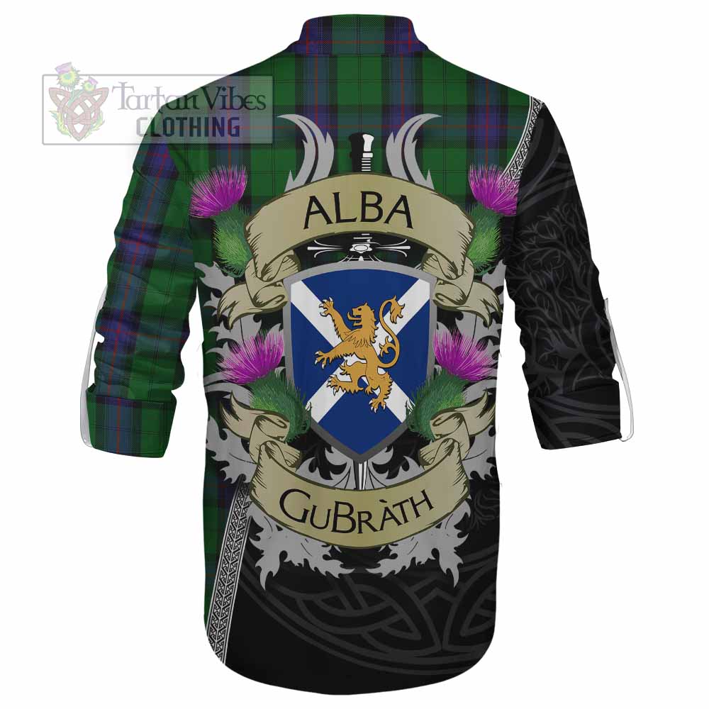 Tartan Vibes Clothing Armstrong Tartan Family Crest Ghillie Kilt Shirt Lion Rampant Royal Thistle Shield Celtic Inspired