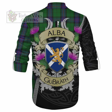 Tartan Vibes Clothing Armstrong Tartan Family Crest Ghillie Kilt Shirt Lion Rampant Royal Thistle Shield Celtic Inspired