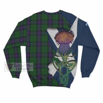 Tartan Vibes Clothing Armstrong Tartan Family Crest Sweatshirt Scottish Thistle Celtic Inspired