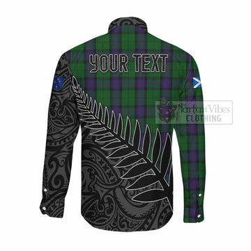 Armstrong Crest Tartan Long Sleeve Button Shirt with New Zealand Silver Fern Half Style