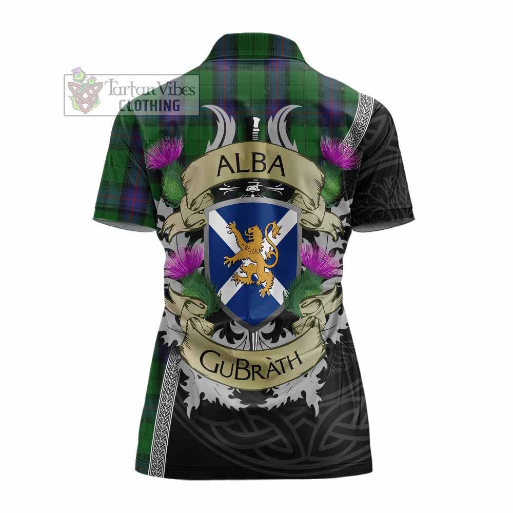 Tartan Vibes Clothing Armstrong Tartan Family Crest Women's Polo Shirt Lion Rampant Royal Thistle Shield Celtic Inspired