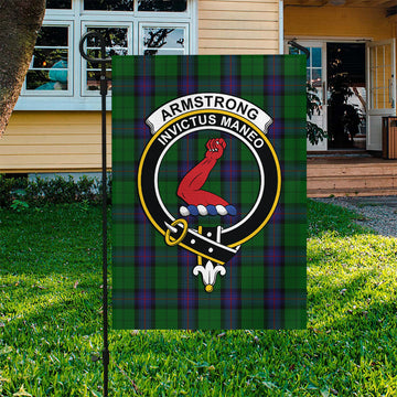 Armstrong Tartan Flag with Family Crest