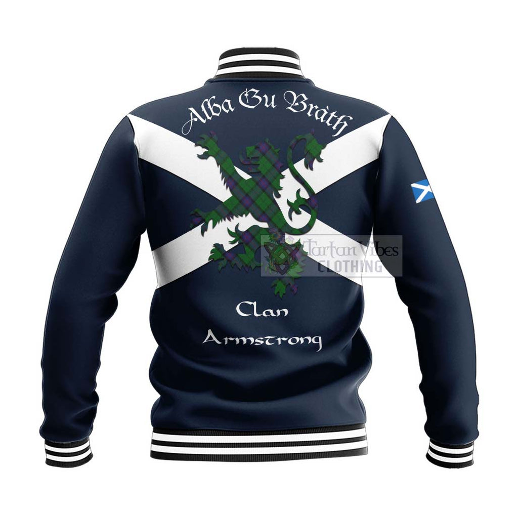 Armstrong Tartan Lion Rampant Baseball Jacket Proudly Display Your Heritage with Alba Gu Brath and Clan Name - Tartan Vibes Clothing