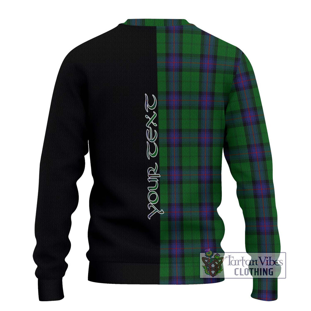 Armstrong Tartan Knitted Sweater with Family Crest and Half Of Me Style - Tartanvibesclothing Shop