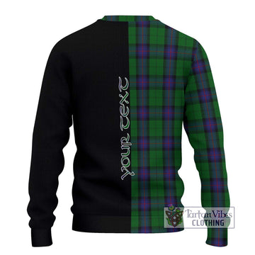 Armstrong Tartan Knitted Sweater with Family Crest and Half Of Me Style - Tartanvibesclothing Shop
