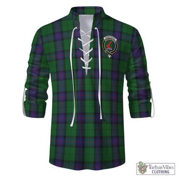 Tartan Vibes Clothing Armstrong Tartan Men's Scottish Traditional Jacobite Ghillie Kilt Shirt with Family Crest