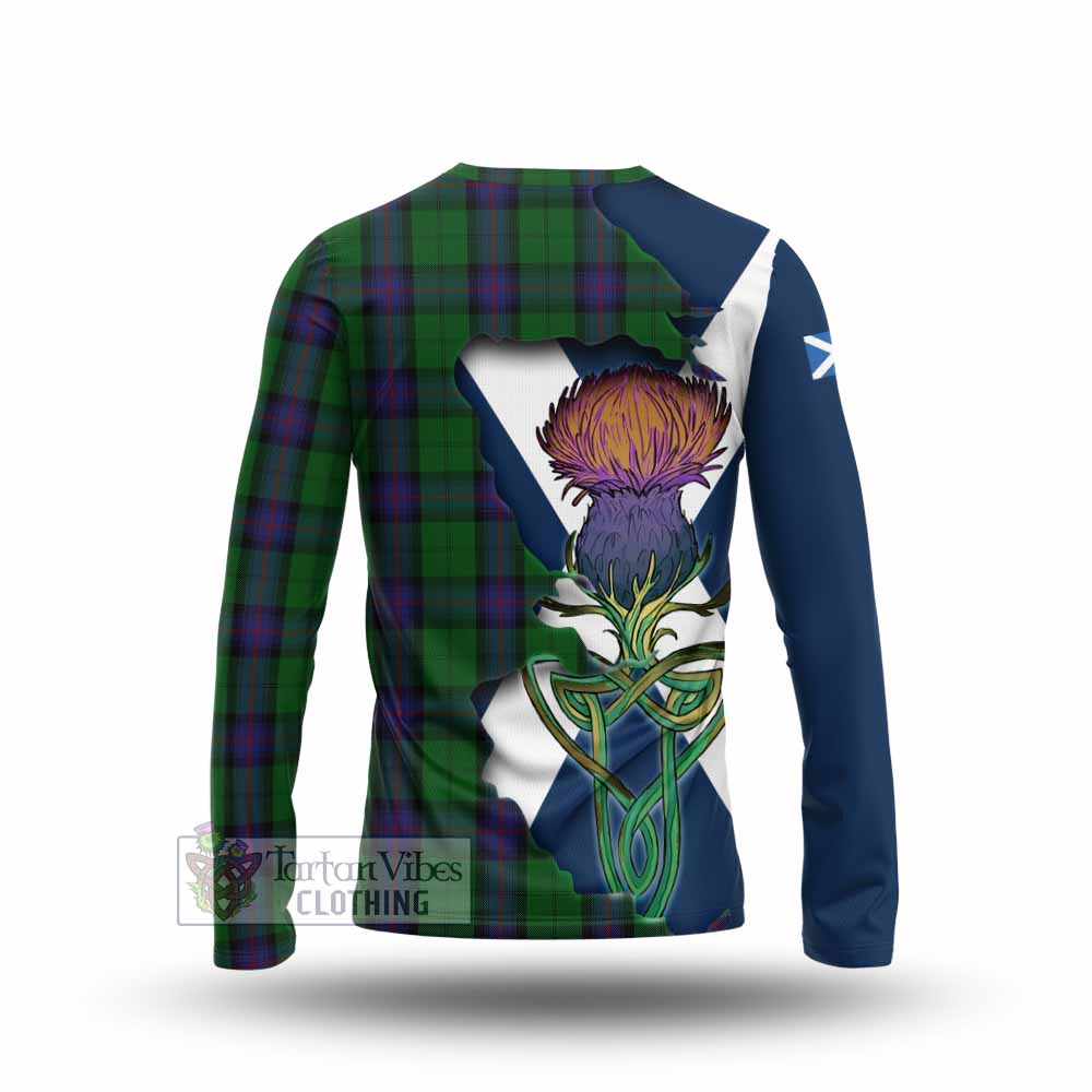 Tartan Vibes Clothing Armstrong Tartan Family Crest Long Sleeve T-Shirt Scottish Thistle Celtic Inspired