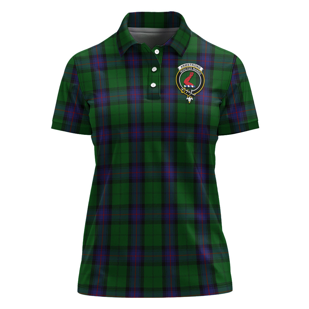 Armstrong Tartan Polo Shirt with Family Crest For Women - Tartanvibesclothing