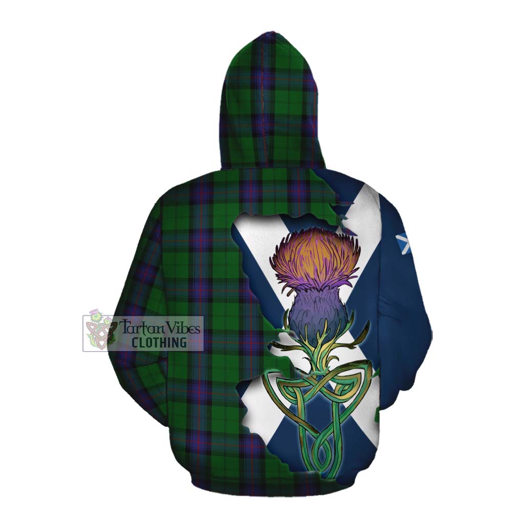 Tartan Vibes Clothing Armstrong Tartan Family Crest Cotton Hoodie Scottish Thistle Celtic Inspired