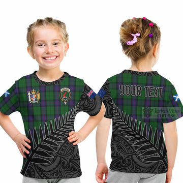 Armstrong Crest Tartan Kid T-Shirt with New Zealand Silver Fern Half Style