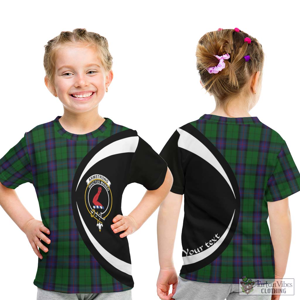 Armstrong Tartan Kid T-Shirt with Family Crest Circle Style - Tartan Vibes Clothing