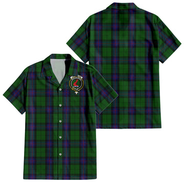 Armstrong Tartan Short Sleeve Button Down Shirt with Family Crest