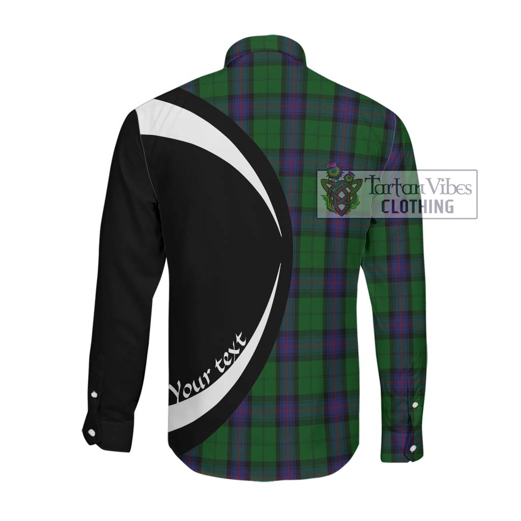 Armstrong Tartan Long Sleeve Button Up with Family Crest Circle Style Men's Shirt - Tartan Vibes Clothing