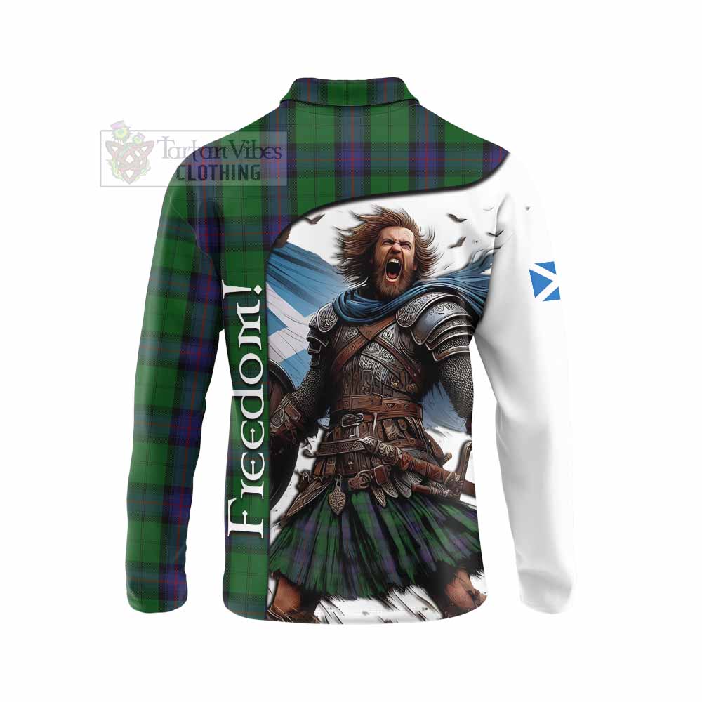 Tartan Vibes Clothing Armstrong Crest Tartan Long Sleeve Polo Shirt Inspired by the Freedom of Scottish Warrior