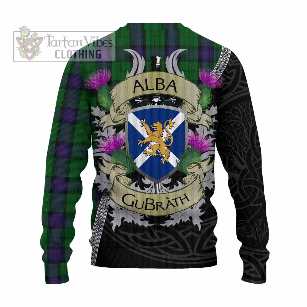 Tartan Vibes Clothing Armstrong Tartan Family Crest Knitted Sweater Lion Rampant Royal Thistle Shield Celtic Inspired