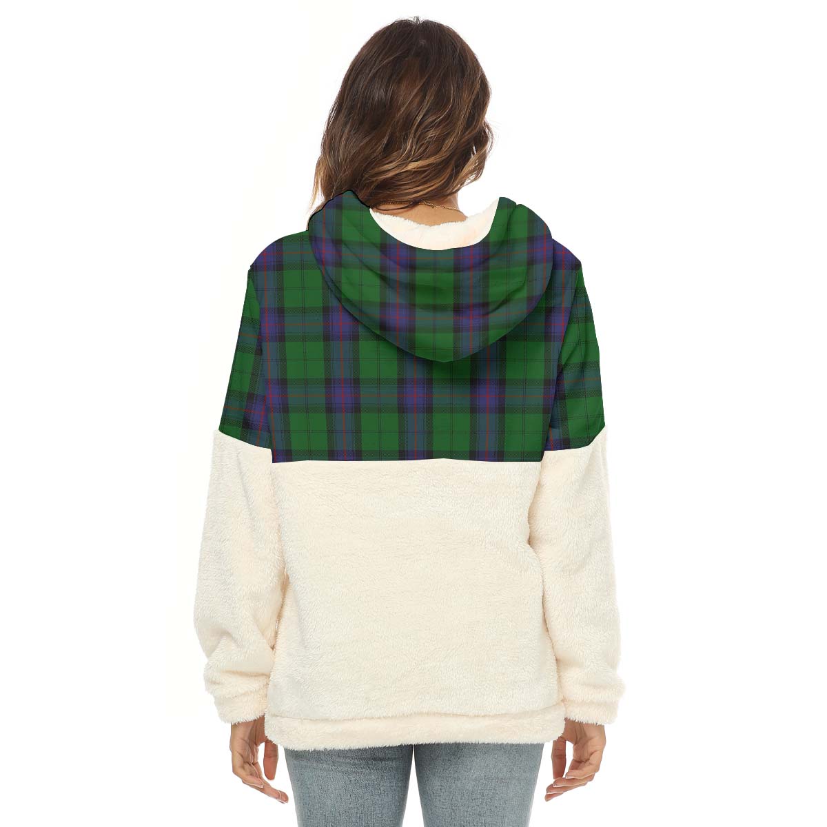 Armstrong Tartan Women's Borg Fleece Hoodie With Half Zip - Tartan Vibes Clothing