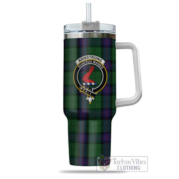 Armstrong Tartan and Family Crest Tumbler with Handle