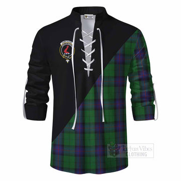 Tartan Vibes Clothing Armstrong Tartan Ghillie Kilt Shirt with Family Crest and Military Logo Style