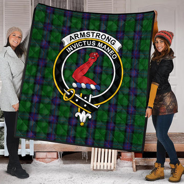 Armstrong Tartan Quilt with Family Crest
