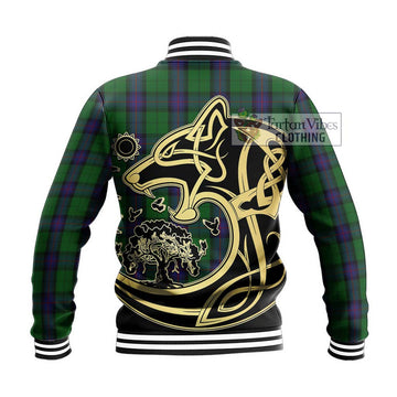 Armstrong Tartan Baseball Jacket with Family Crest Celtic Wolf Style - Tartan Vibes Clothing
