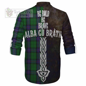 Armstrong Tartan Family Crest Ghillie Kilt Shirt Alba Gu Brath Be Brave Lion Ancient Style
