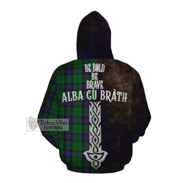 Armstrong Tartan Family Crest Cotton Hoodie Alba Gu Brath Be Brave Lion Ancient Style