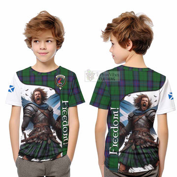 Armstrong Crest Tartan Kid T-Shirt Inspired by the Freedom of Scottish Warrior