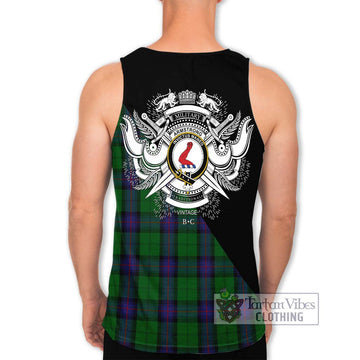 Armstrong Tartan Men's Tank Top with Family Crest and Military Logo Style - Tartanvibesclothing Shop