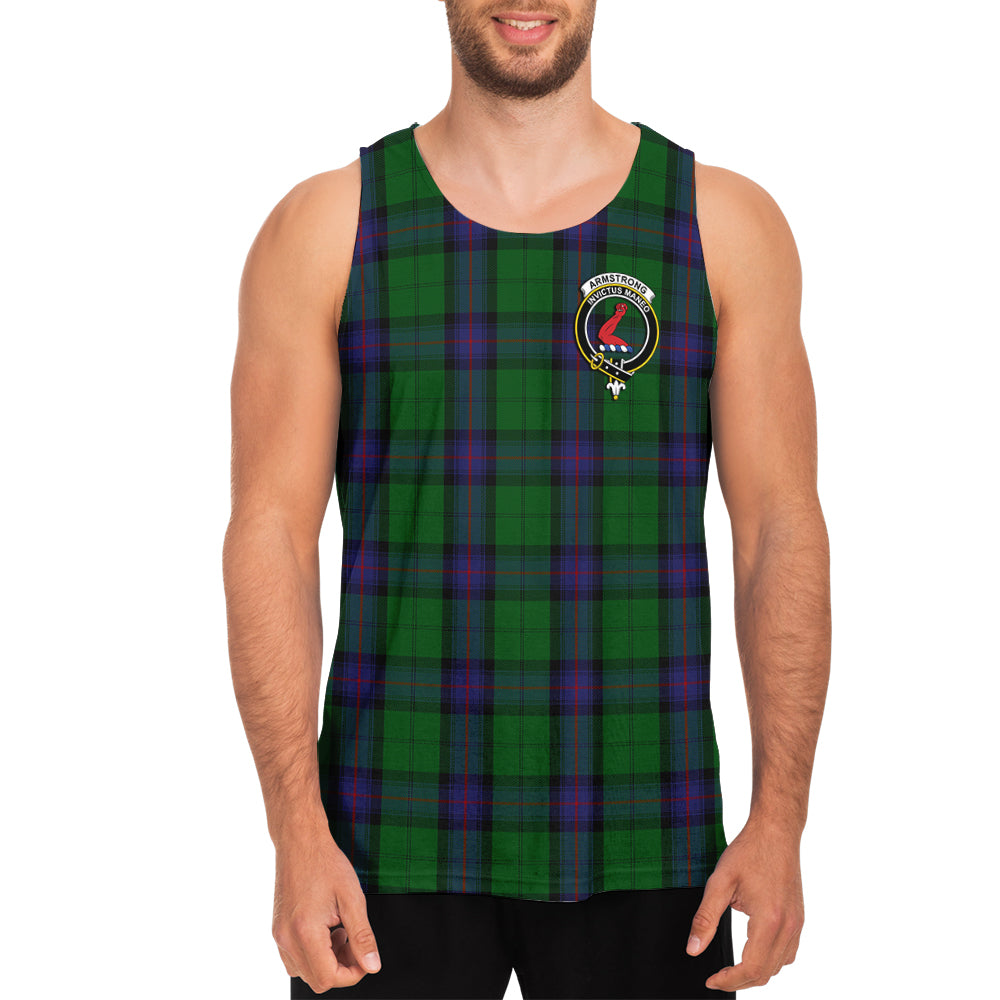 Armstrong Tartan Mens Tank Top with Family Crest - Tartanvibesclothing