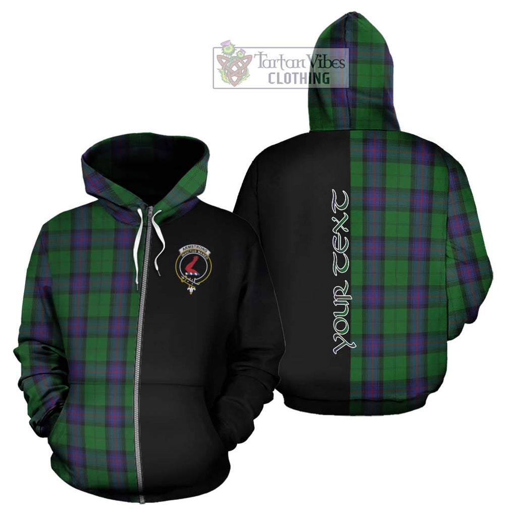 Armstrong Tartan Hoodie with Family Crest and Half Of Me Style - Tartanvibesclothing Shop