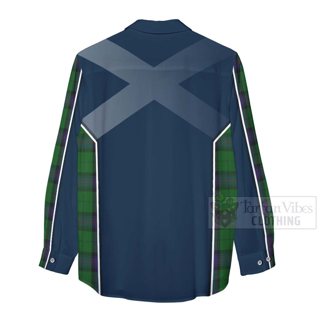 Tartan Vibes Clothing Armstrong Tartan Women's Casual Shirt with Family Crest and Scottish Thistle Vibes Sport Style