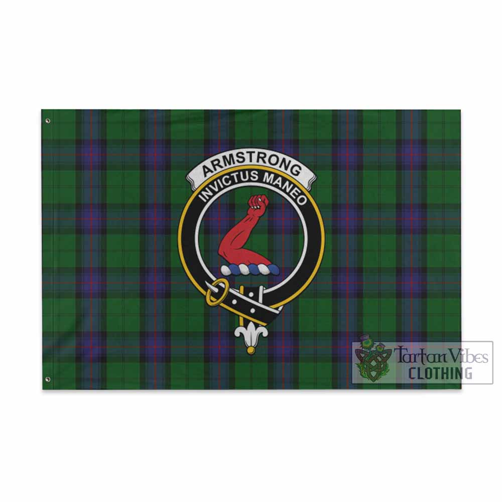Tartan Vibes Clothing Armstrong Tartan House Flag with Family Crest