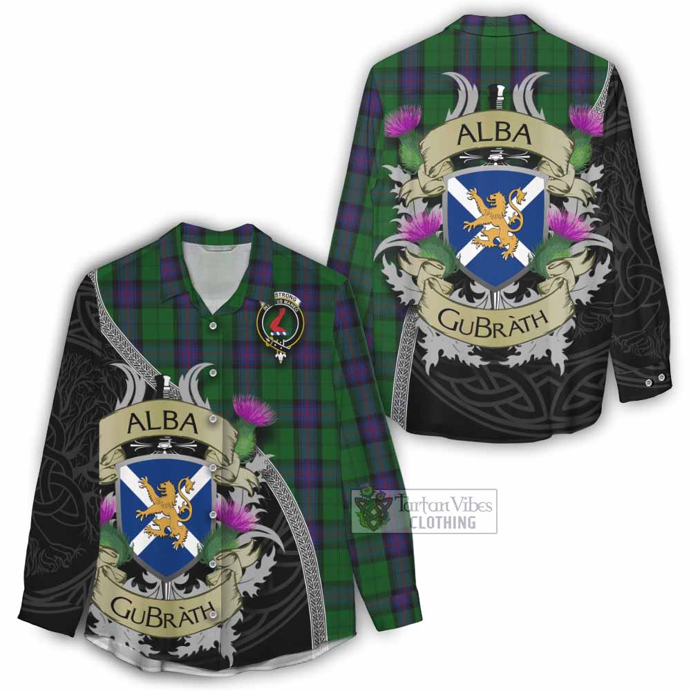 Tartan Vibes Clothing Armstrong Tartan Family Crest Women's Casual Shirt Lion Rampant Royal Thistle Shield Celtic Inspired