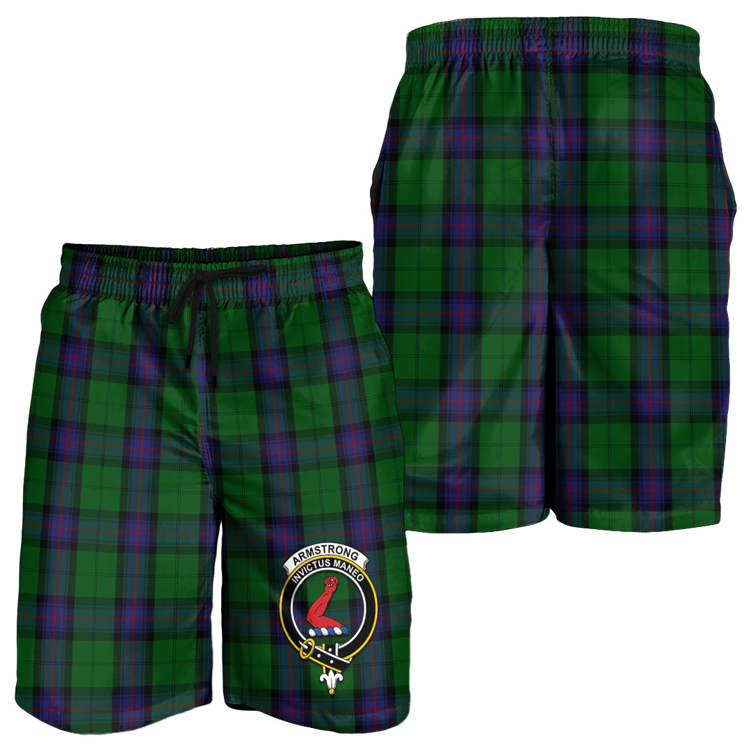 Armstrong Tartan Mens Shorts with Family Crest - Tartanvibesclothing