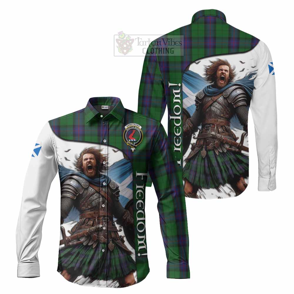 Tartan Vibes Clothing Armstrong Crest Tartan Long Sleeve Button Shirt Inspired by the Freedom of Scottish Warrior