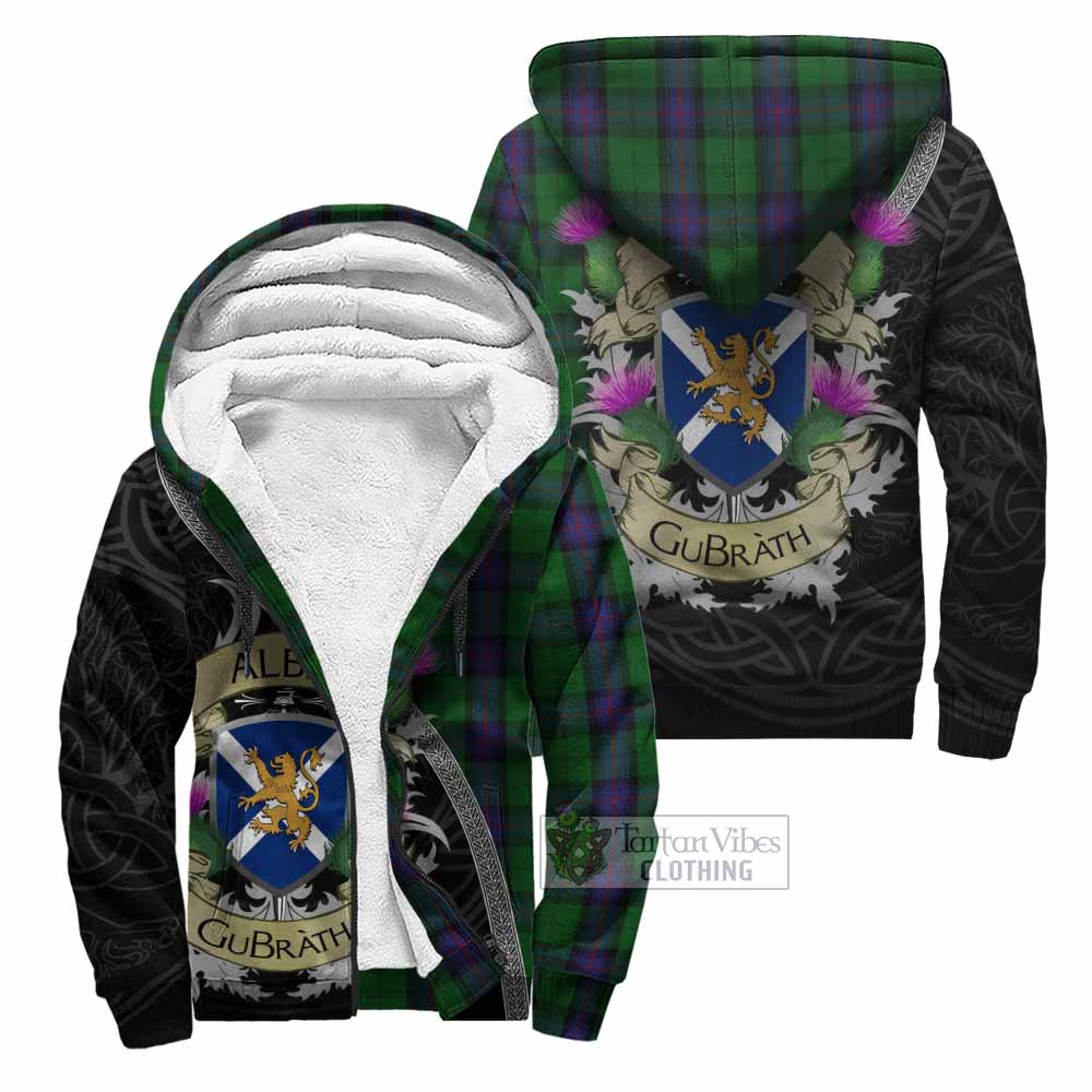 Tartan Vibes Clothing Armstrong Tartan Family Crest Sherpa Hoodie Lion Rampant Royal Thistle Shield Celtic Inspired