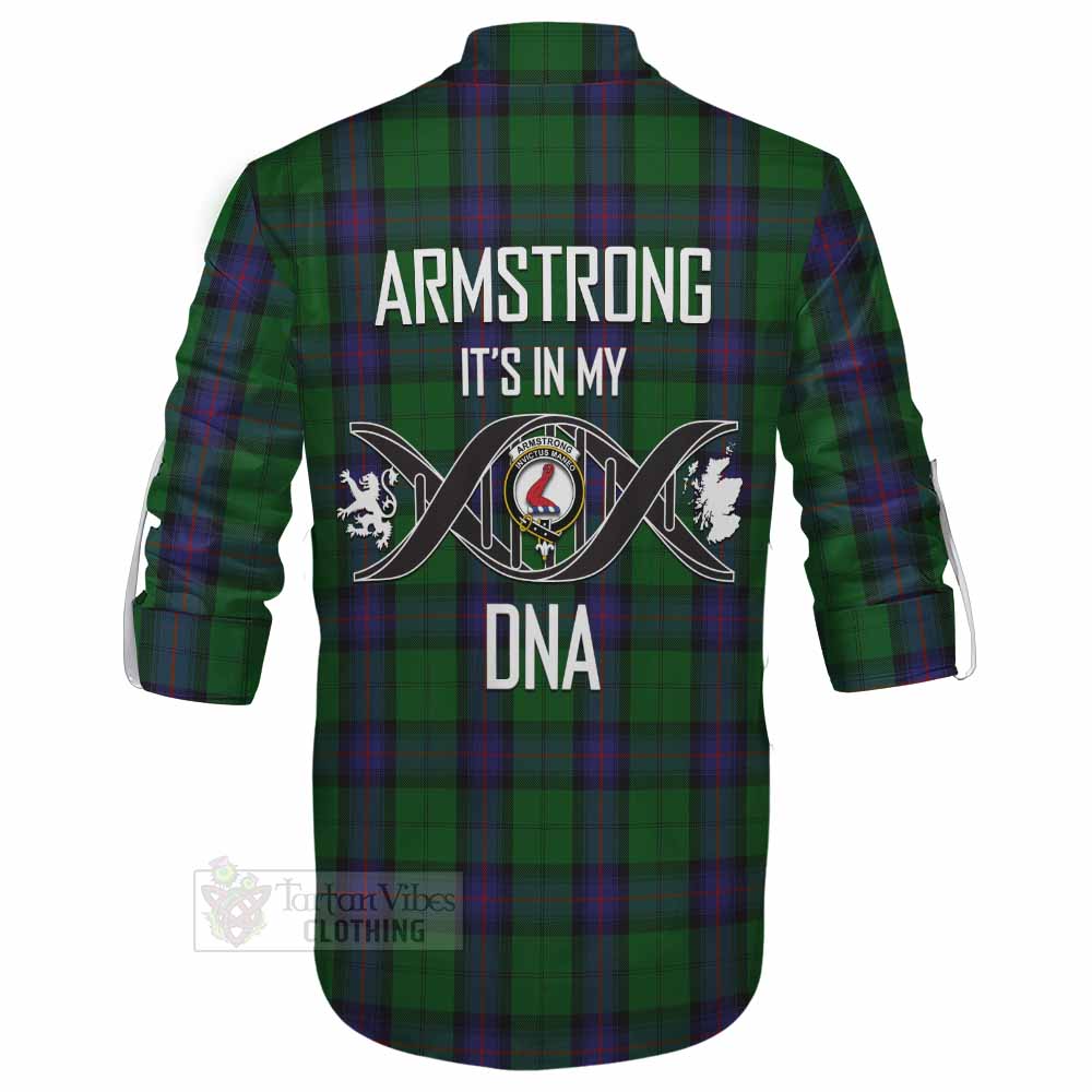 Tartan Vibes Clothing Armstrong Tartan Ghillie Kilt Shirt with Family Crest DNA In Me Style