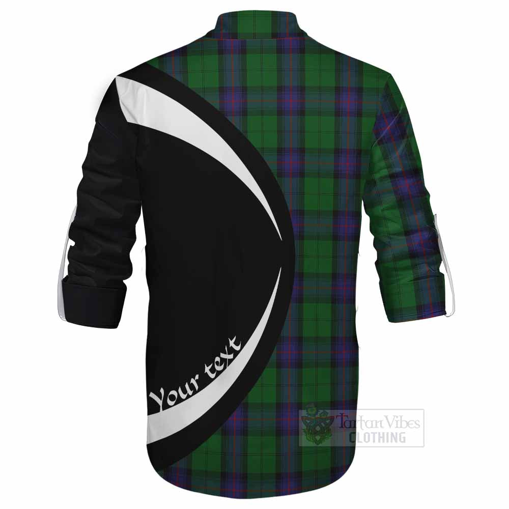 Tartan Vibes Clothing Armstrong Tartan Ghillie Kilt Shirt with Family Crest Circle Style