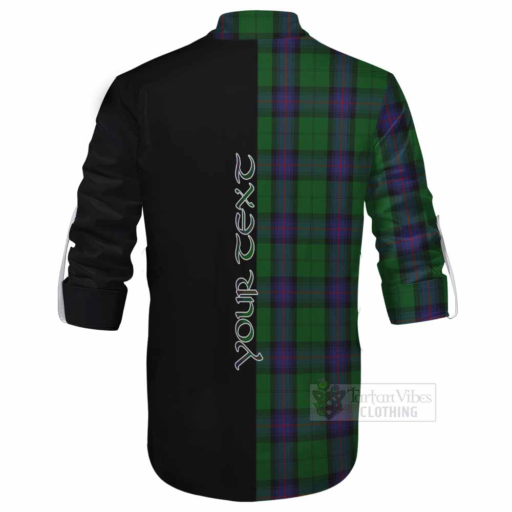 Tartan Vibes Clothing Armstrong Tartan Ghillie Kilt Shirt with Family Crest and Half Of Me Style