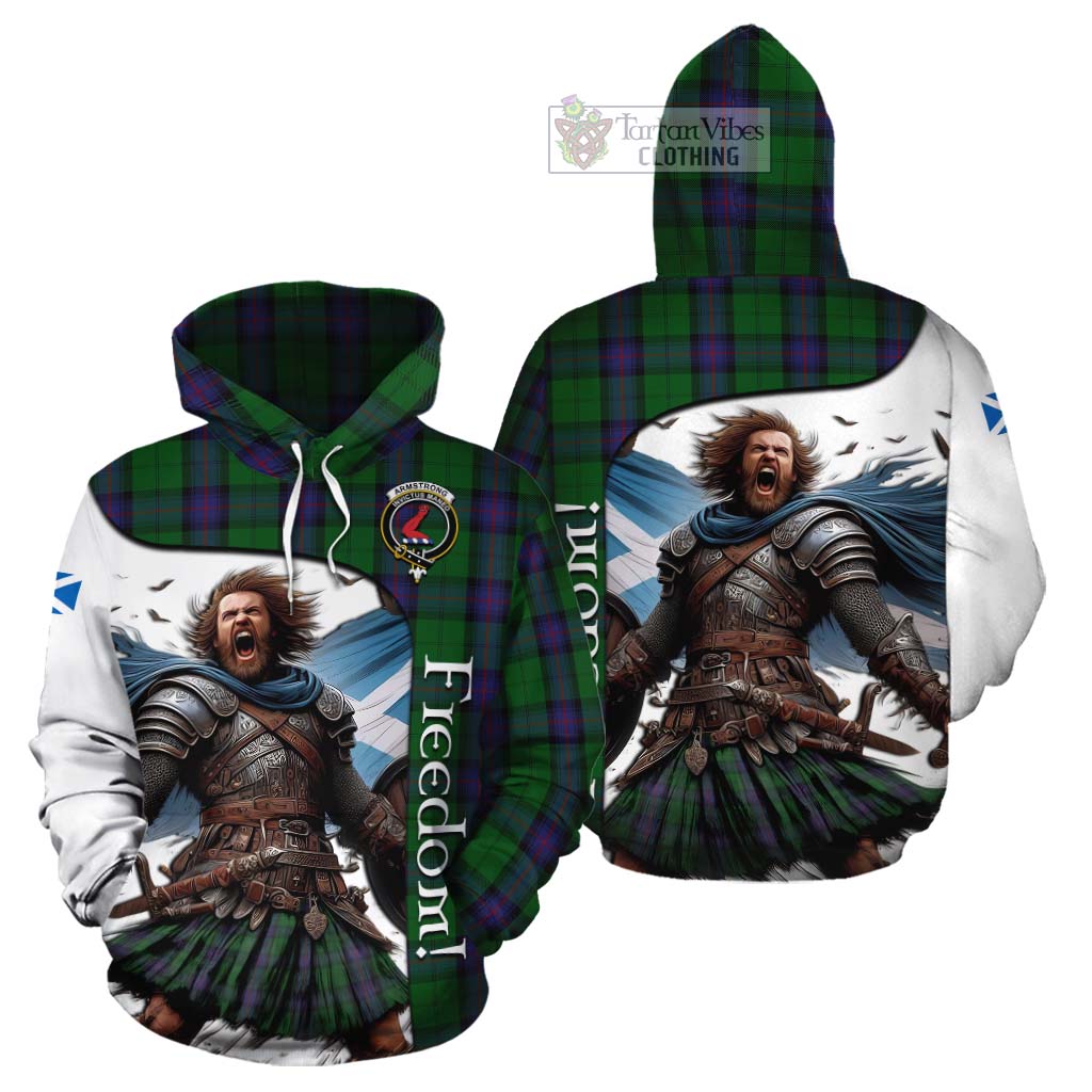 Tartan Vibes Clothing Armstrong Crest Tartan Cotton Hoodie Inspired by the Freedom of Scottish Warrior