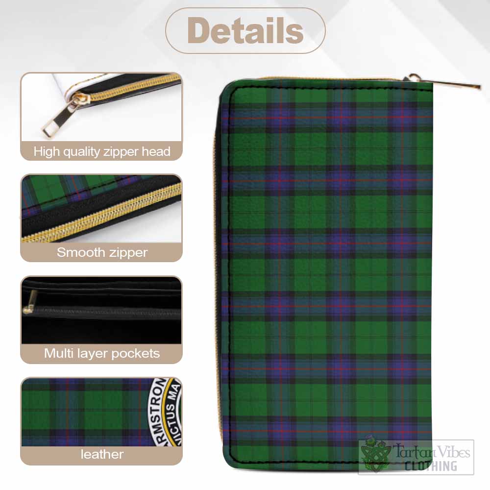 Tartan Vibes Clothing Armstrong Tartan Women's Leather Wallet with Family Crest