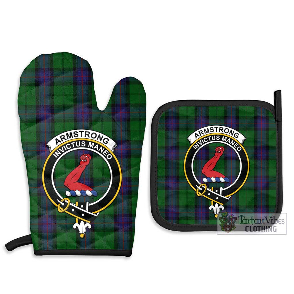 Armstrong Tartan Combo Oven Mitt & Pot-Holder with Family Crest Combo 1 Oven Mitt & 2 Pot-Holder Black - Tartan Vibes Clothing