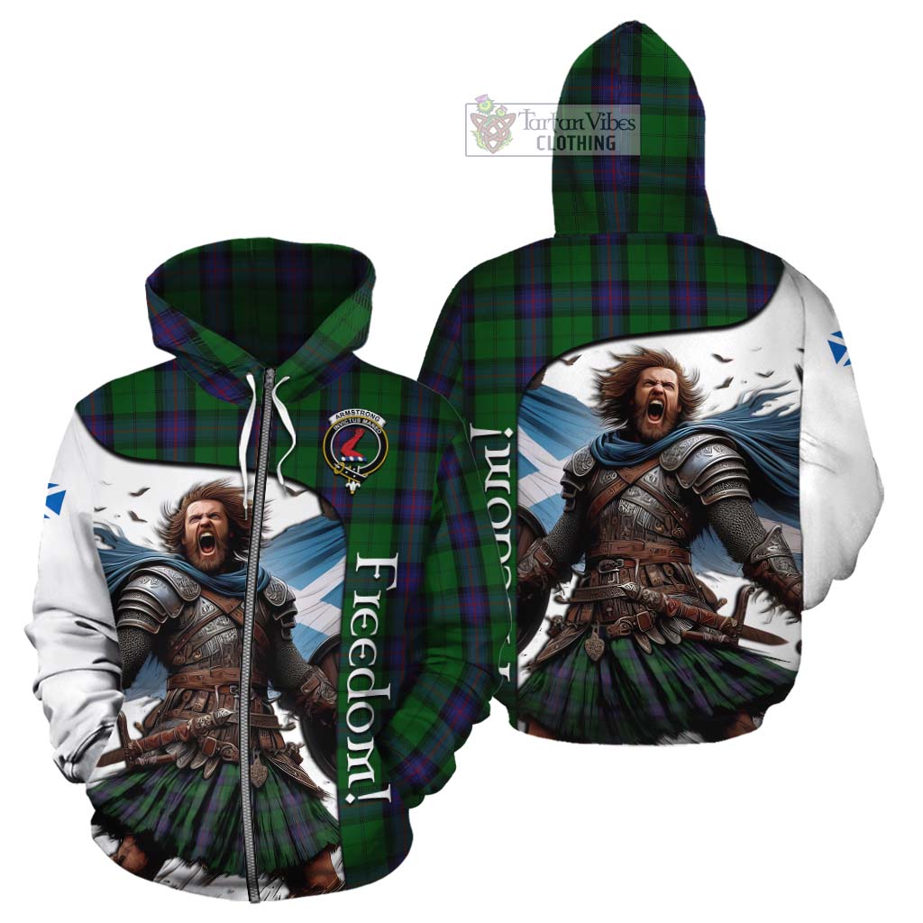 Tartan Vibes Clothing Armstrong Crest Tartan Cotton Hoodie Inspired by the Freedom of Scottish Warrior