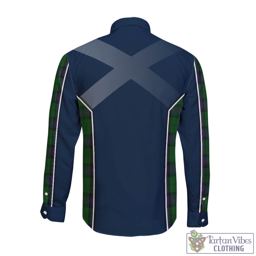 Tartan Vibes Clothing Armstrong Tartan Long Sleeve Button Up Shirt with Family Crest and Lion Rampant Vibes Sport Style