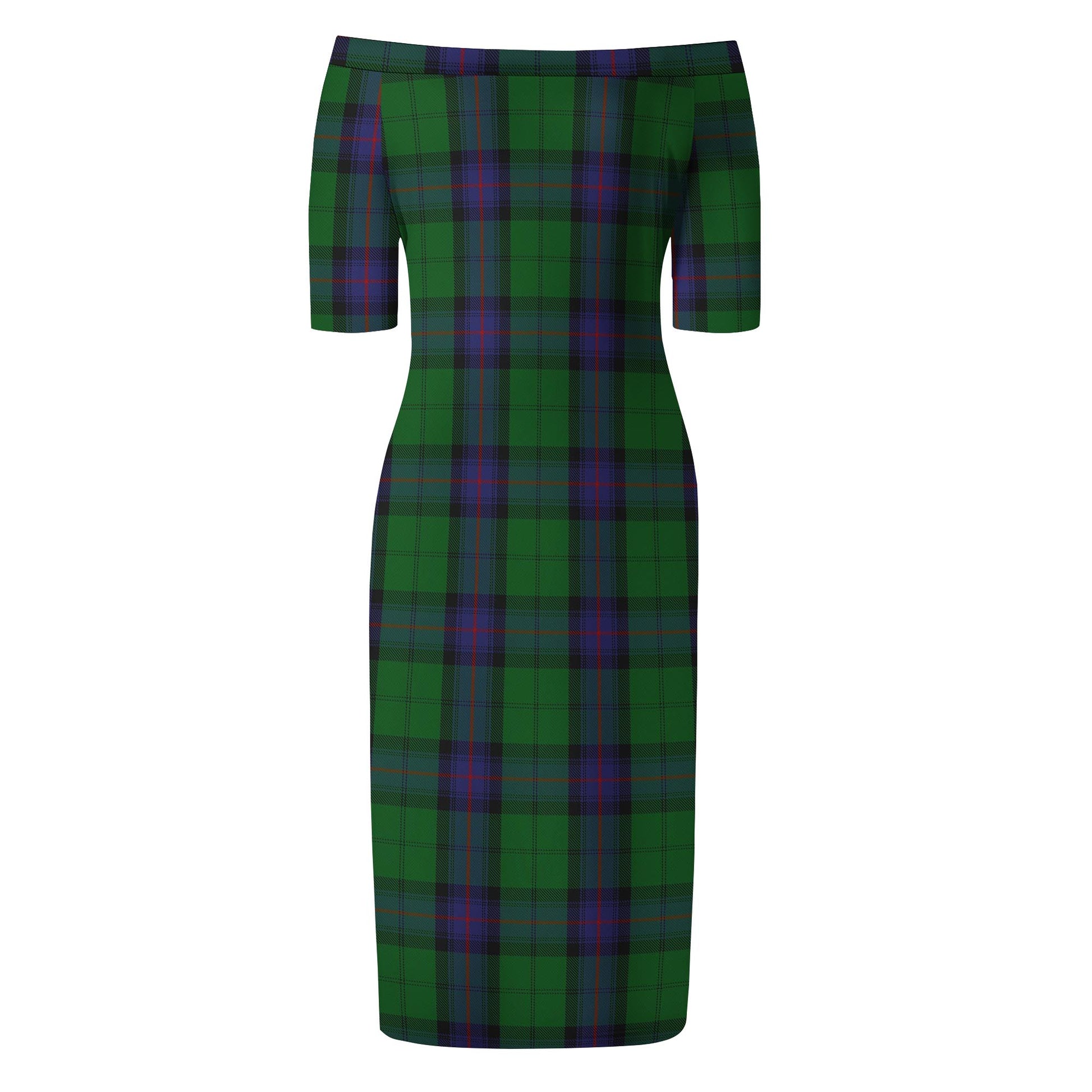 Armstrong Tartan Off Shoulder Lady Dress - Tartanvibesclothing