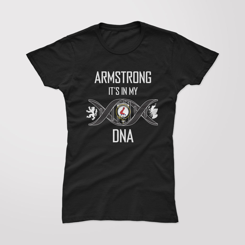 Armstrong Family Crest DNA In Me Womens T Shirt - Tartanvibesclothing